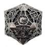 Old School 40mm D20 Metal Die: Gnome Forged - Ancient Silver